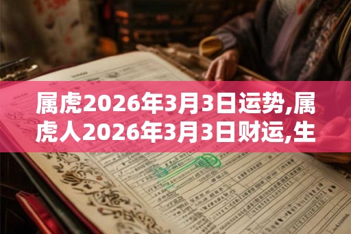 属虎2026年3月3日运势,属虎人2026年3月3日财运,生肖虎2026年3月3日运势