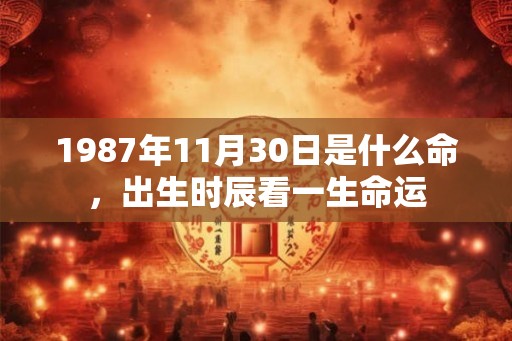 1987年11月30日是什么命，出生时辰看一生命运