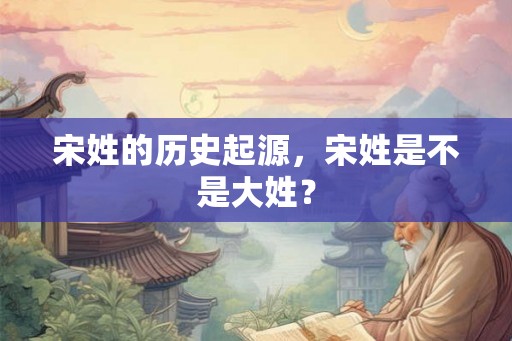 宋姓的历史起源，宋姓是不是大姓？
