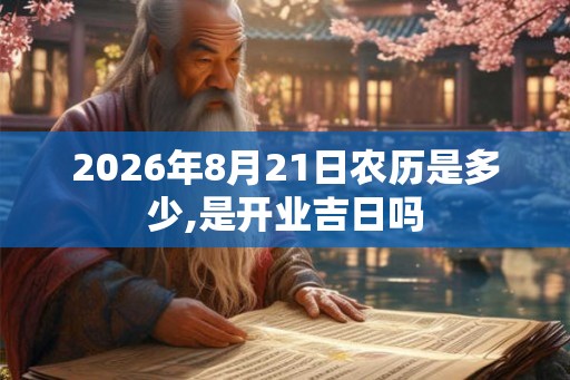2026年8月21日农历是多少,是开业吉日吗