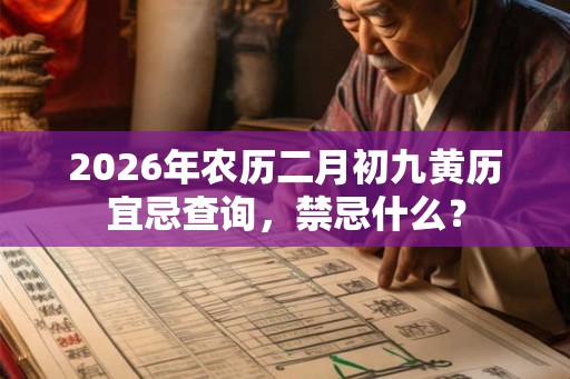 2026年农历二月初九黄历宜忌查询，禁忌什么？