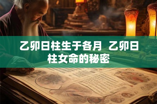 乙卯日柱生于各月  乙卯日柱女命的秘密