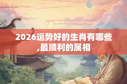 2026运势好的生肖有哪些,最顺利的属相