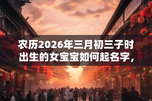 农历2026年三月初三子时出生的女宝宝如何起名字，五行属什么