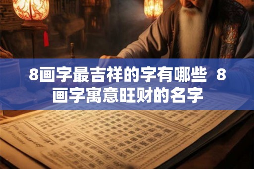 8画字最吉祥的字有哪些  8画字寓意旺财的名字