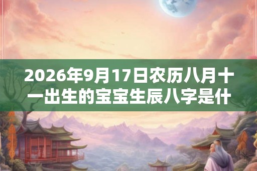 2026年9月17日农历八月十一出生的宝宝生辰八字是什么