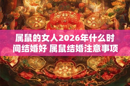 属鼠的女人2026年什么时间结婚好 属鼠结婚注意事项