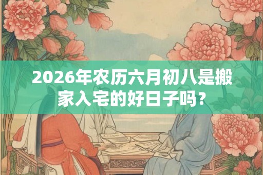 2026年农历六月初八是搬家入宅的好日子吗？