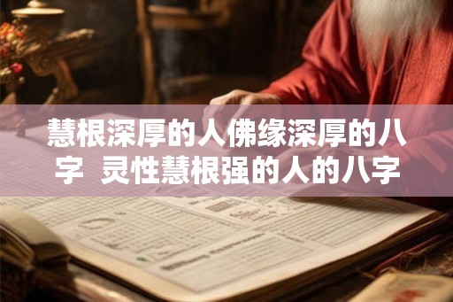 慧根深厚的人佛缘深厚的八字  灵性慧根强的人的八字