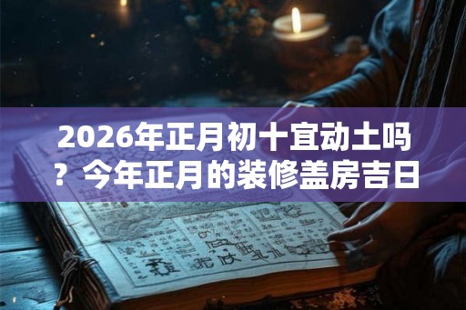 2026年正月初十宜动土吗？今年正月的装修盖房吉日