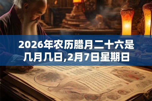 2026年农历腊月二十六是几月几日,2月7日星期日