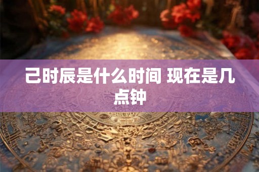 己时辰是什么时间 现在是几点钟