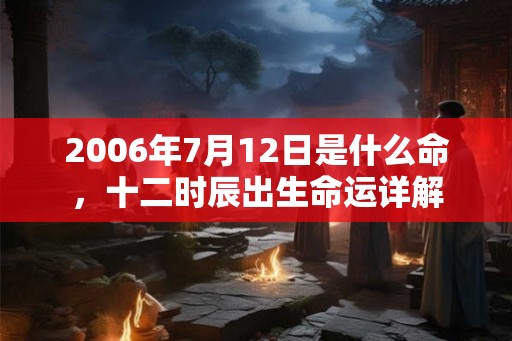 2006年7月12日是什么命，十二时辰出生命运详解