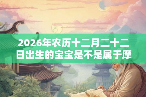 2026年农历十二月二十二日出生的宝宝是不是属于摩羯座？
