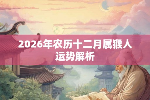 2026年农历十二月属猴人运势解析