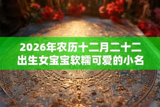2026年农历十二月二十二出生女宝宝软糯可爱的小名大全