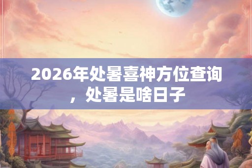 2026年处暑喜神方位查询，处暑是啥日子