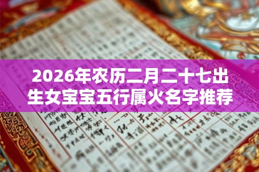 2026年农历二月二十七出生女宝宝五行属火名字推荐
