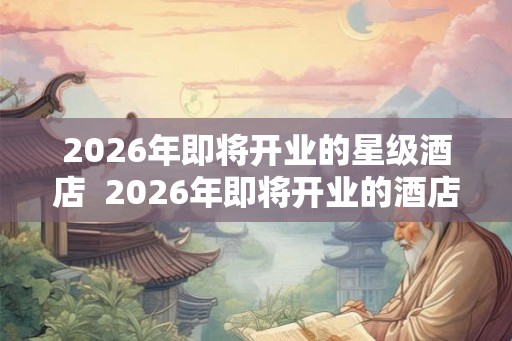 2026年即将开业的星级酒店  2026年即将开业的酒店