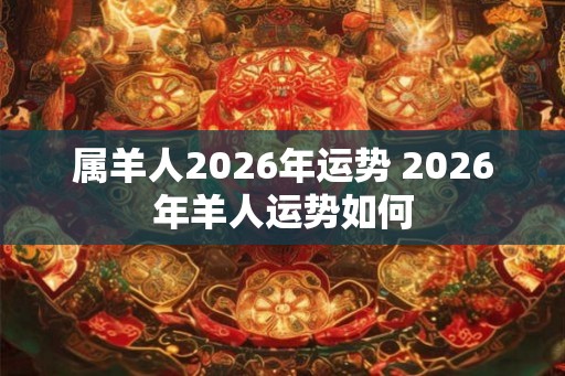 属羊人2026年运势 2026年羊人运势如何