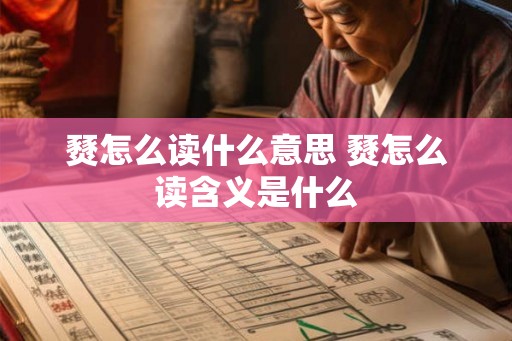 燹怎么读什么意思 燹怎么读含义是什么 燹怎么读什么意思 燹怎么读含义是什么