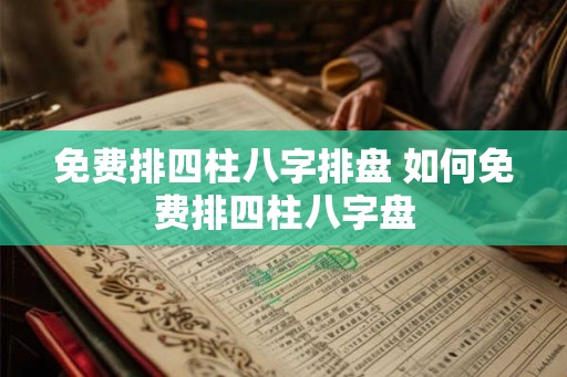 免费排四柱八字排盘 如何免费排四柱八字盘