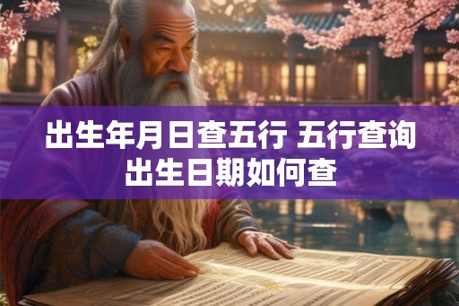 出生年月日查五行 五行查询出生日期如何查
