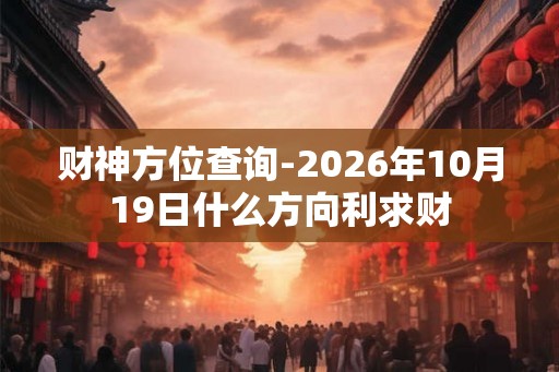 财神方位查询-2026年10月19日什么方向利求财 财神方位查询-2026年10月19日什么方向利求财