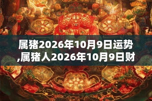属猪2026年10月9日运势,属猪人2026年10月9日财运,生肖猪2026年10月9日运势
