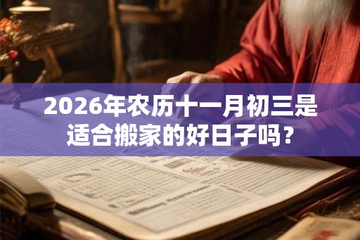 2026年农历十一月初三是适合搬家的好日子吗？