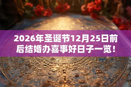 2026年圣诞节12月25日前后结婚办喜事好日子一览！