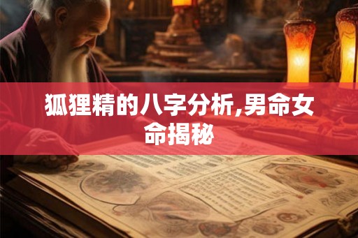 狐狸精的八字分析,男命女命揭秘