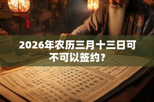 2026年农历三月十三日可不可以签约？