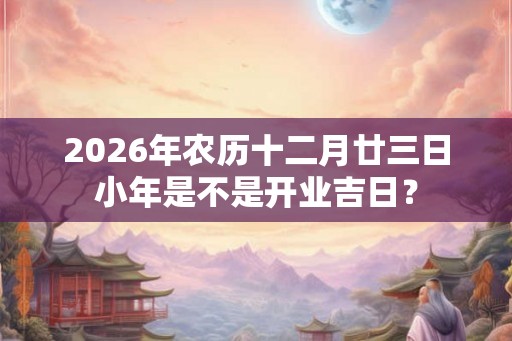 2026年农历十二月廿三日小年是不是开业吉日？