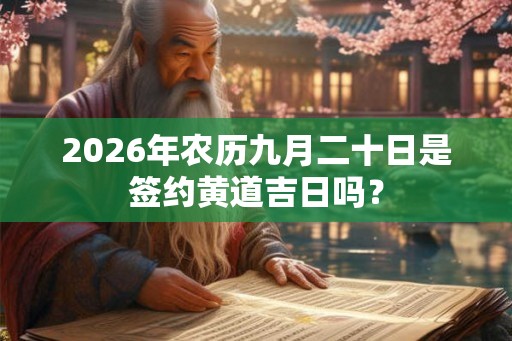 2026年农历九月二十日是签约黄道吉日吗? 2026年农历九月二十日是签约黄道吉日吗?