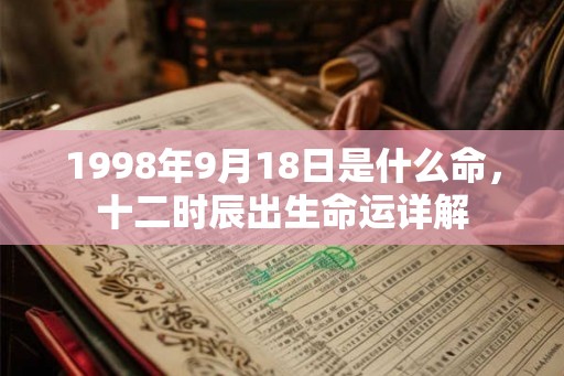 1998年9月18日是什么命，十二时辰出生命运详解