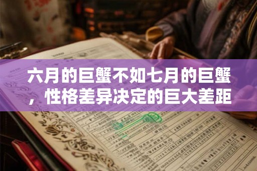 六月的巨蟹不如七月的巨蟹,性格差异决定的巨大差距 六月的巨蟹不如七月的巨蟹,性格差异决定的巨大差距