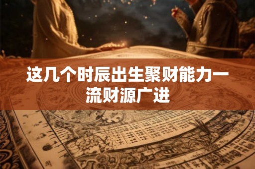 这几个时辰出生聚财能力一流财源广进