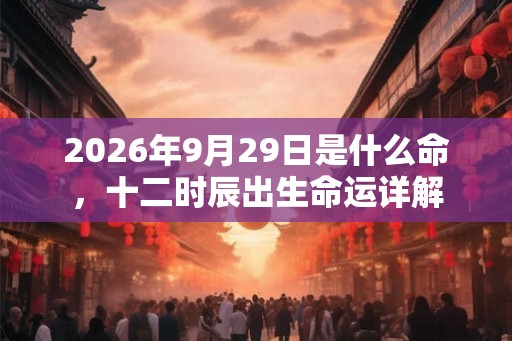2026年9月29日是什么命，十二时辰出生命运详解