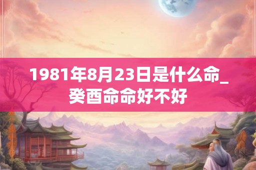 1981年8月23日是什么命_癸酉命命好不好