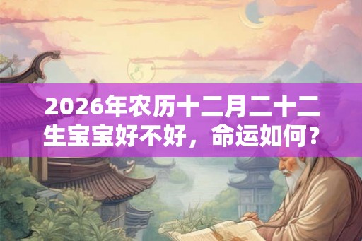 2026年农历十二月二十二生宝宝好不好，命运如何？