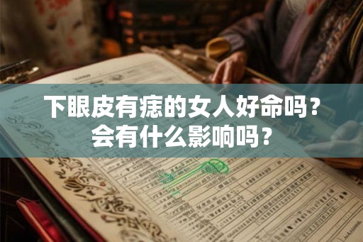 下眼皮有痣的女人好命吗?会有什么影响吗? 下眼皮有痣的女人好命吗?会有什么影响吗?