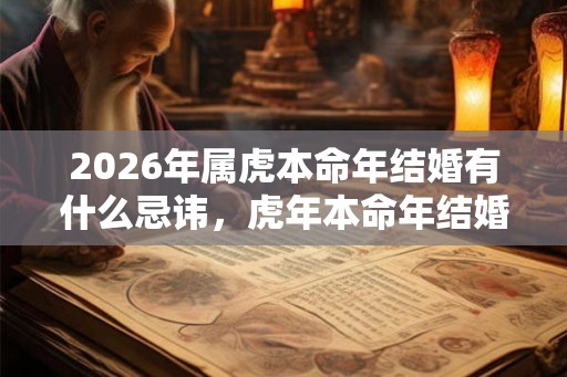 2026年属虎本命年结婚有什么忌讳，虎年本命年结婚好还是不好？