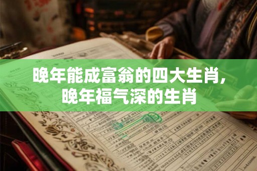晚年能成富翁的四大生肖,晚年福气深的生肖