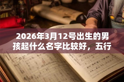 2026年3月12号出生的男孩起什么名字比较好，五行属什么
