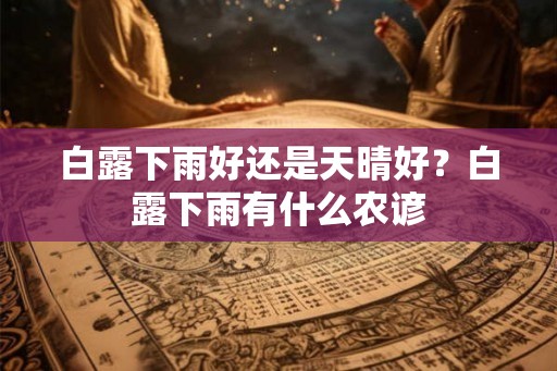 白露下雨好还是天晴好？白露下雨有什么农谚