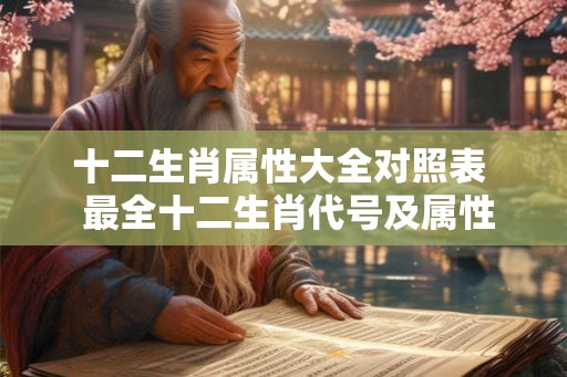 十二生肖属性大全对照表  最全十二生肖代号及属性