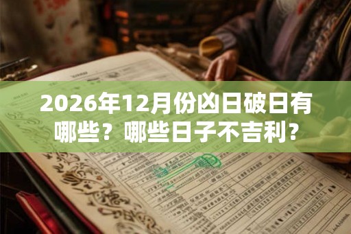 2026年12月份凶日破日有哪些？哪些日子不吉利？