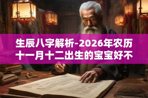 生辰八字解析-2026年农历十一月十二出生的宝宝好不好