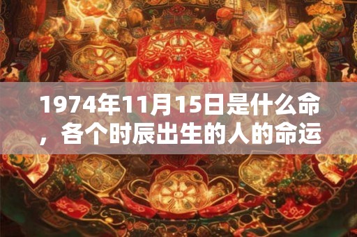 1974年11月15日是什么命，各个时辰出生的人的命运